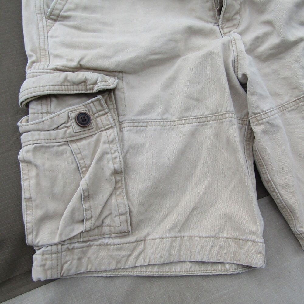 Abercrombie & Fitch Men's Size 34 Khaki Cargo Shorts Button Fly Heavy Cotton - Picture 4 of 15